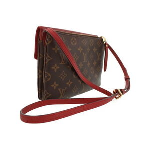 Louis Vuitton Shoulder Leather Brown Monogram Bag Twice